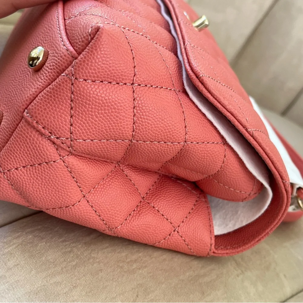 NEW CHANEL 22A Pink Caviar Small/ Old Mini Coco Handle Flap w/ receipt - Picture 9 of 15